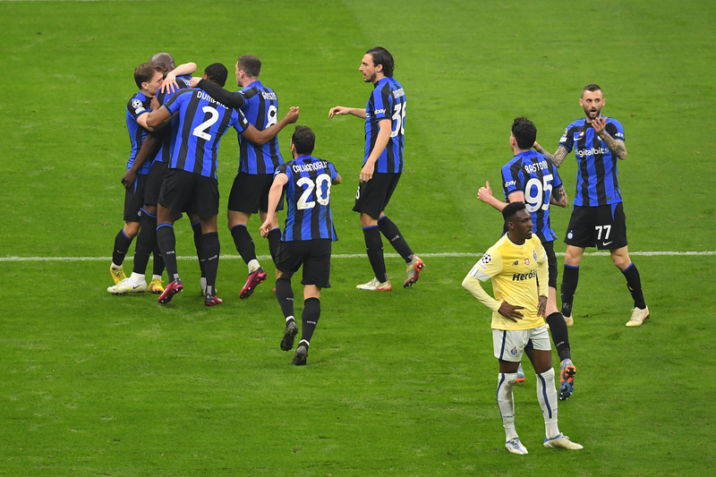 Milan, Italy - 22/02/2023, Henrikh Mkhitaryan (FC Inter) during the UEFA  Champions League, Round of 16, 1st leg football match between FC  Internazionale and FC Porto on February 22, 2023 at Giuseppe