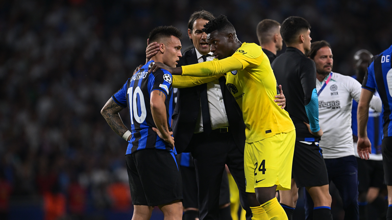 Milan, Italy, July 2022: The flag of Inter Football Club waving in