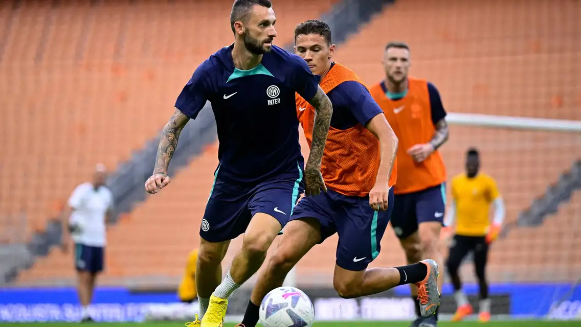 Inter training at San Siro